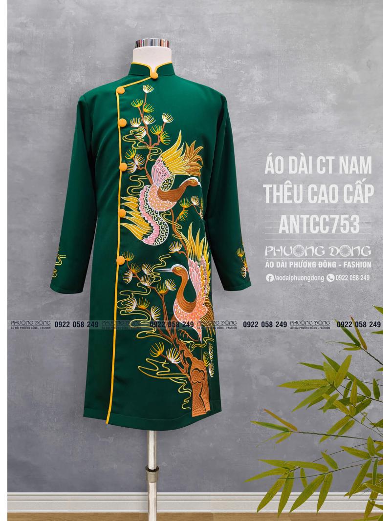 Áo Dài Cách Tân Nam Thêu Cao Cấp ANTCC753